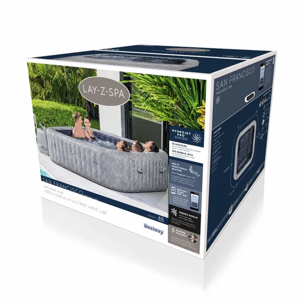 Bestway Lay-Z Spa San Francisco Hydrojet Pro Opblaasbare Spa - 7 Persoons 13 Bestway Lay-Z Spa San Francisco Hydrojet Pro Opblaasbare Spa - 7 Persoons - Afbeelding 11
