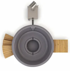 Houtgestookte Hottub Met Filteraansluiting - 4-6 Personen - Grijs 9 Houtgestookte Hottub Met Filteraansluiting - 4-6 Personen - Grijs -Bestway Verkoop ba inclusief 1