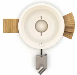 Houtgestookte Hottub Met Filteraansluiting - 4-6 Personen - Wit 9 Houtgestookte Hottub Met Filteraansluiting - 4-6 Personen - Wit -Bestway Verkoop bovenaanzicht incl