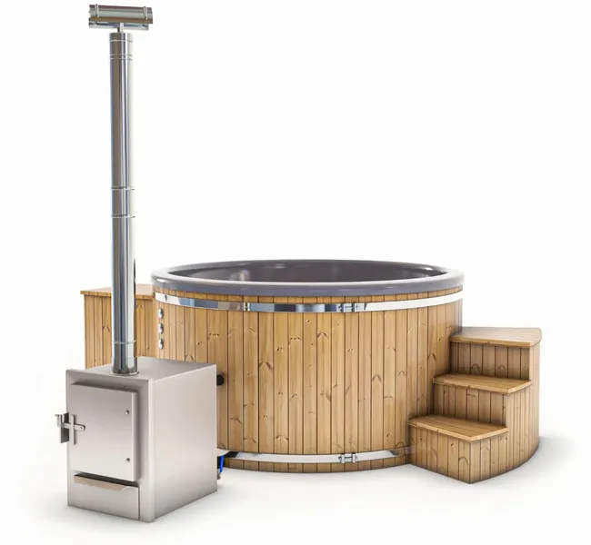 Houtgestookte Hottub Met Filteraansluiting - 4-6 Personen - Grijs 4 Houtgestookte Hottub Met Filteraansluiting - 4-6 Personen - Grijs - Afbeelding 2